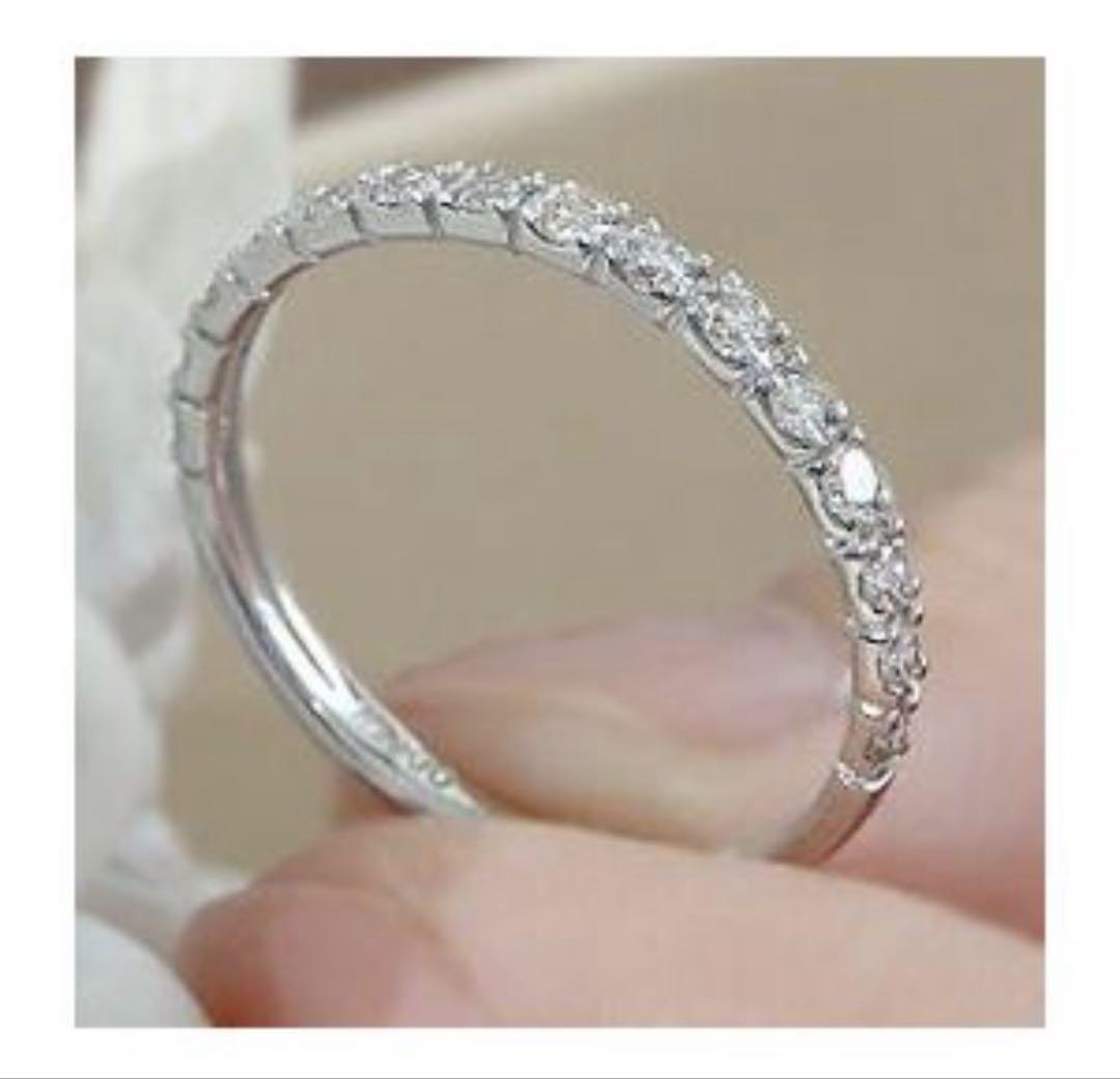 ダイヤモンド 0.3ct ハーフエタニティリング プラチナ900 サイズ7号