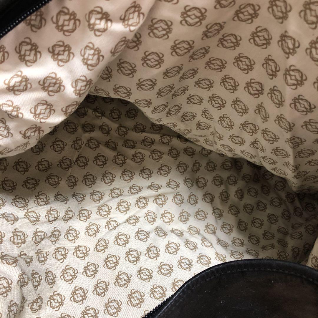 【美品】ロエベ LOEWE アナグラム ロゴ　大容量　レザー　ボストン バッグ