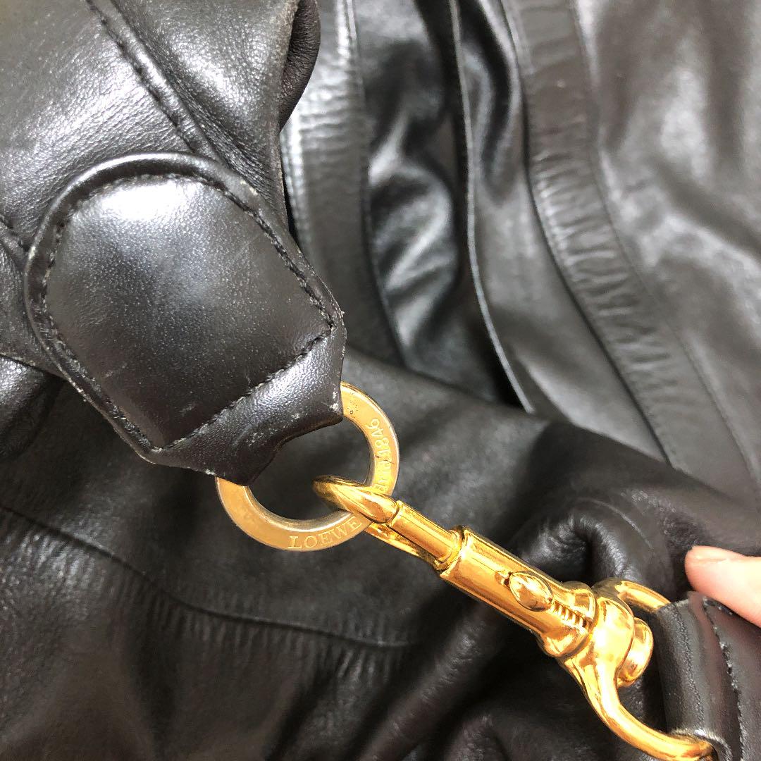 【美品】ロエベ LOEWE アナグラム ロゴ　大容量　レザー　ボストン バッグ