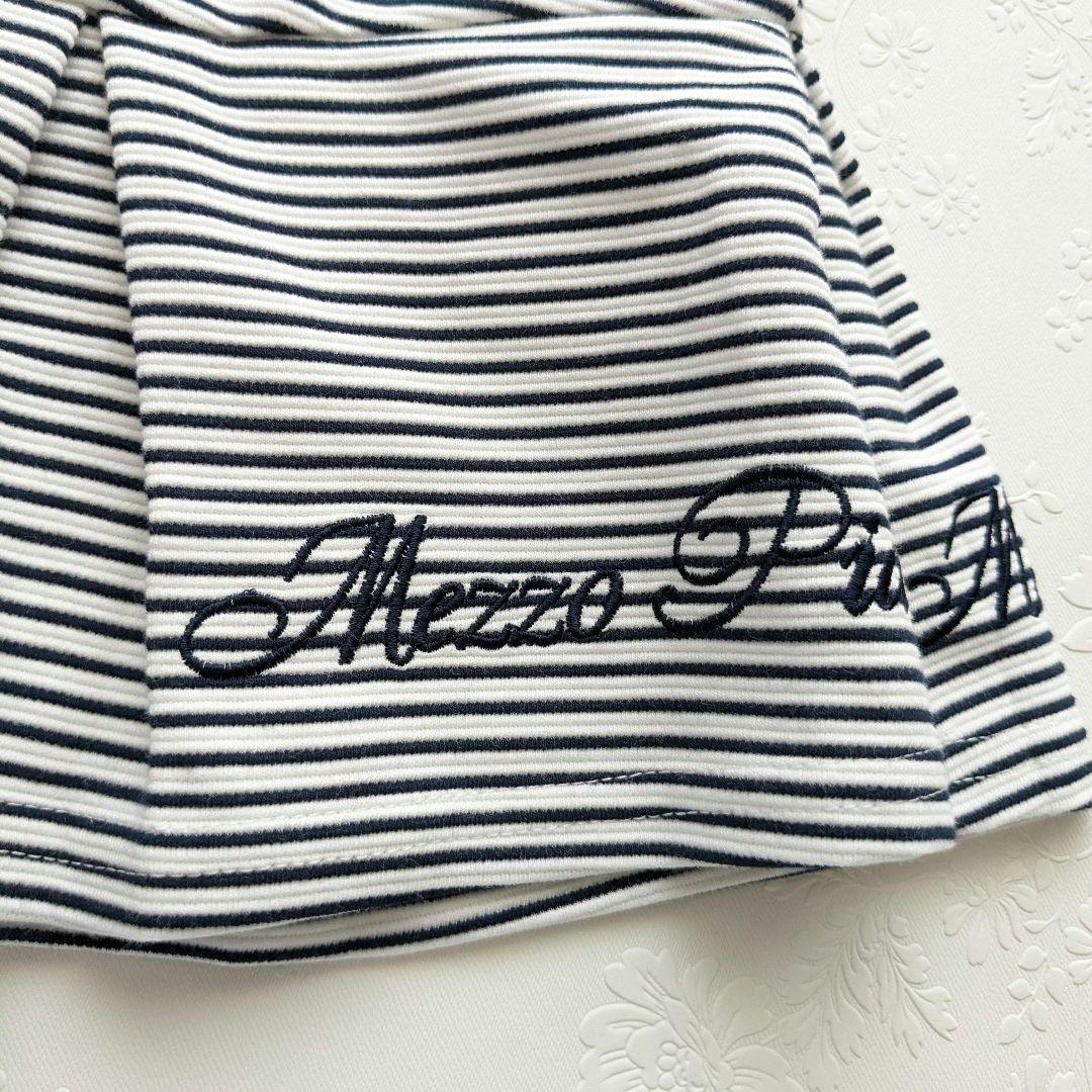新品 mezzo piano セーラーカラー リップルボーダー ワンピース