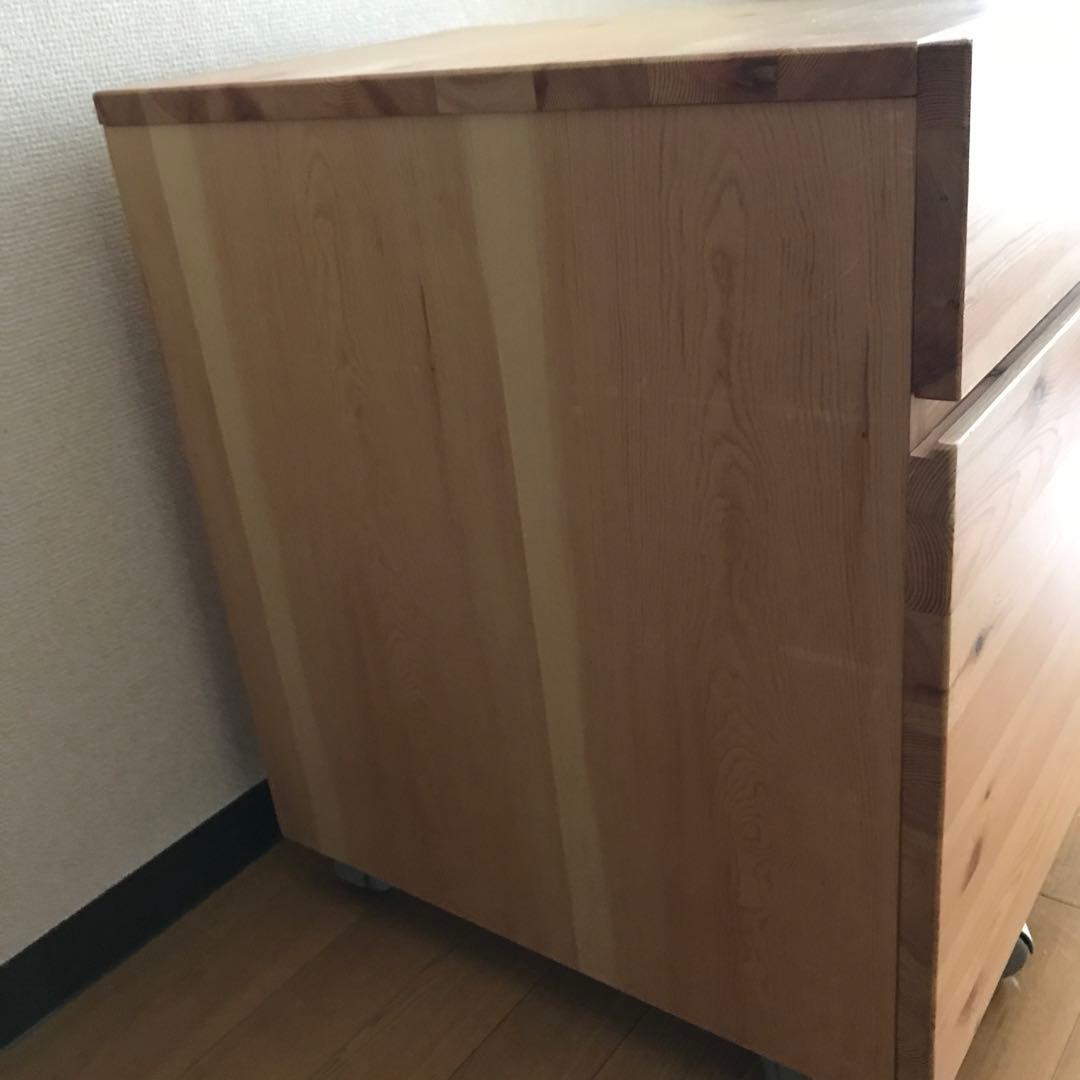 無印良品 学習机用 キャスター付き キャビネット ワゴン パイン材 fkip