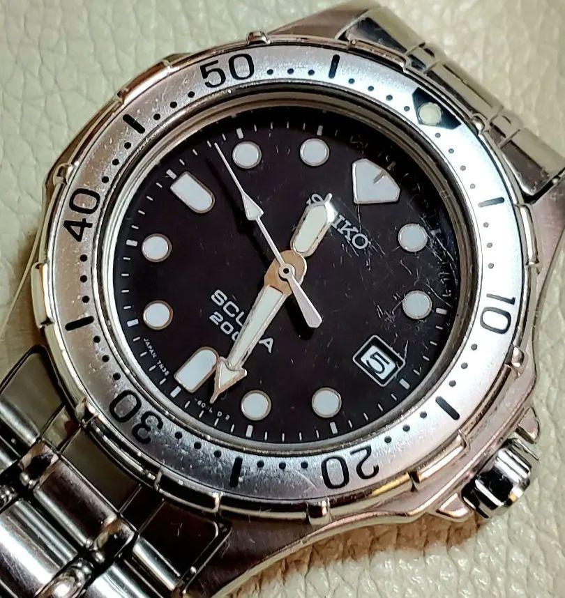 SEIKO セイコー スキューバ ダイバー デイト ブラック メンズ