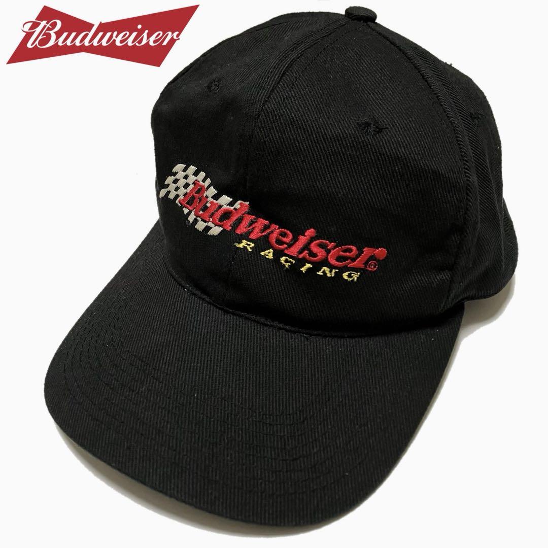 '90s Budweiser/バドワイザー RACING ブラック系色 キャップ