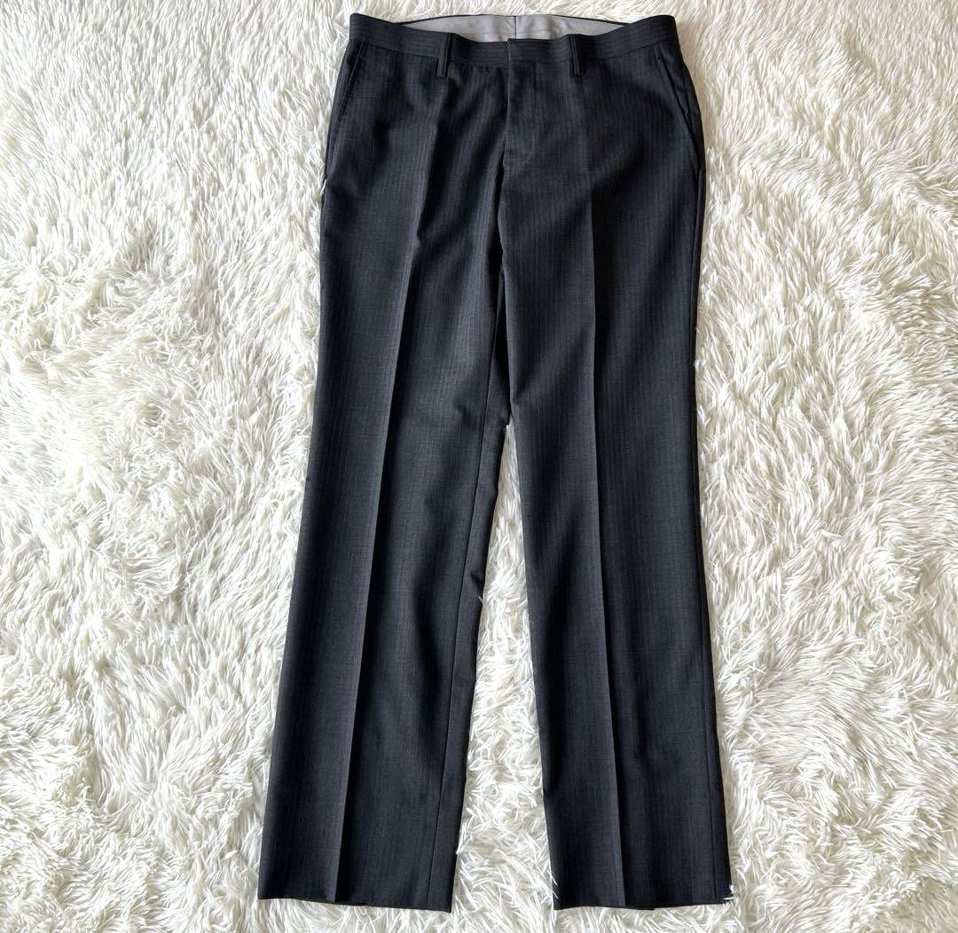 極美品　NICOLESelection 3ピースストライプセットアップスーツ50