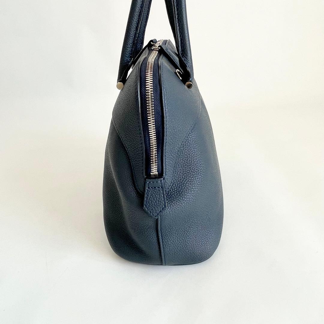 美品】NAGATANI EMMY 2way バッグ シボ革 ネイビー 現行品 美品】NAGATANI EMMY 2way バッグ シボ革 ネイビー 現行品