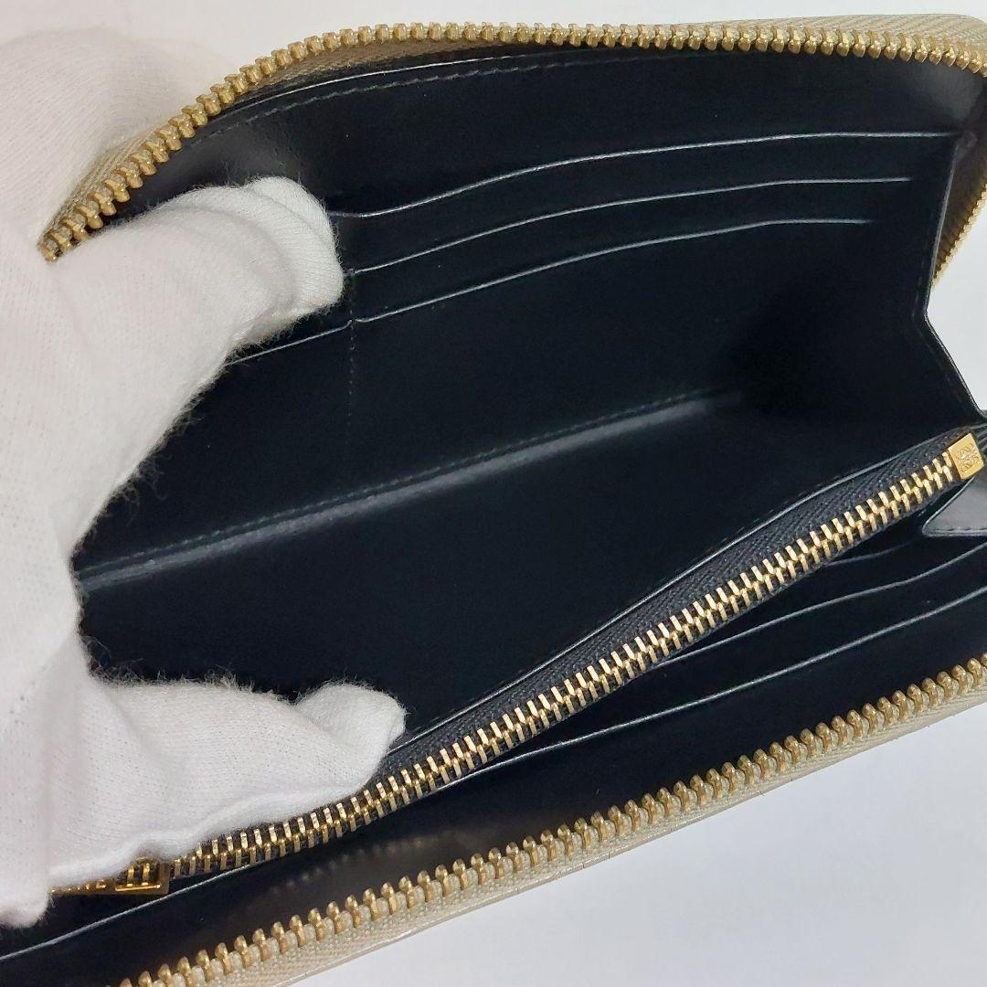無料発送 美品】近代 ライト L字ジップ アナグラム 長財布 リネン ロエベ 小物