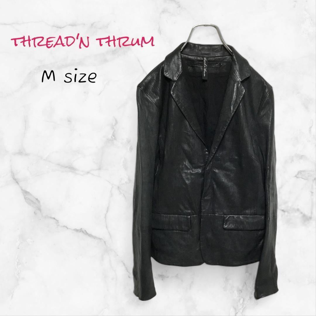 THREAD'N THRUM ジャケット ブラック 羊革レザー M ヴィンテージ