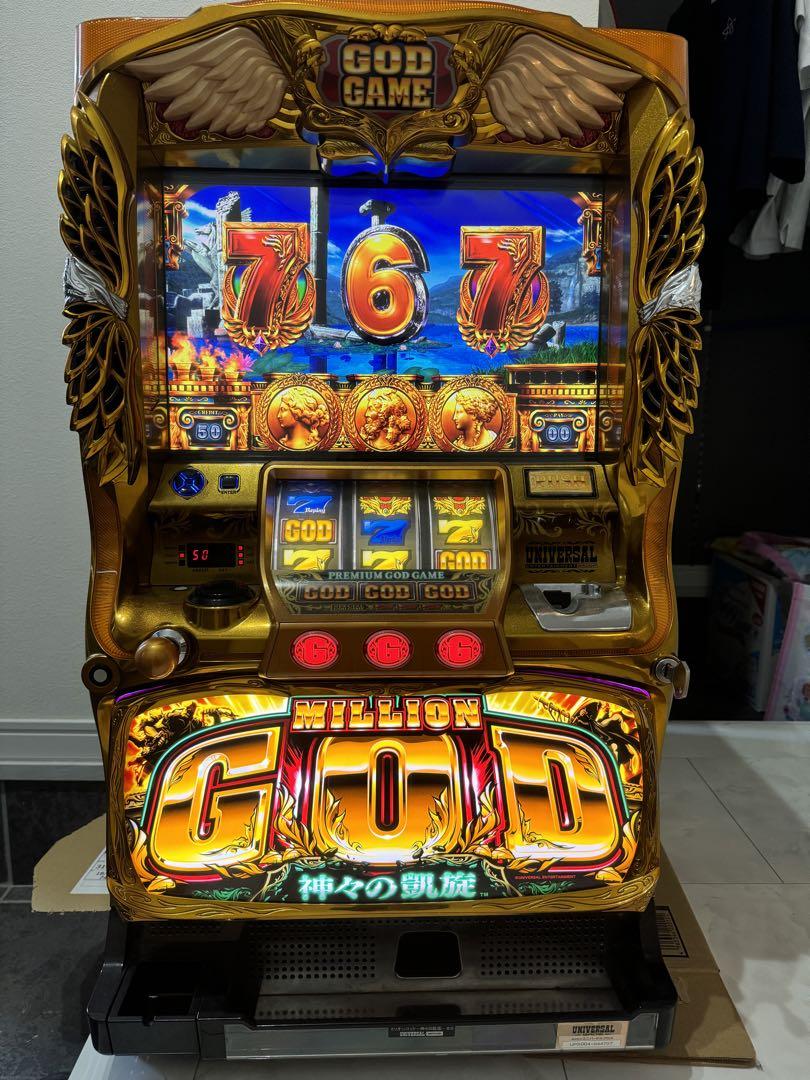 5号機ミリオンゴット凱旋コイン不要家スロ ミリオンゴット 神々の凱旋 コイン不要機付き 実機 パチスロ
