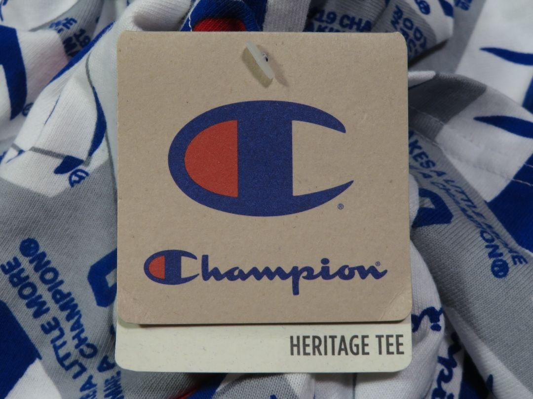 ✅️ 新品 3XL Champion チャンピオン 100周年 総柄 Tシャツ