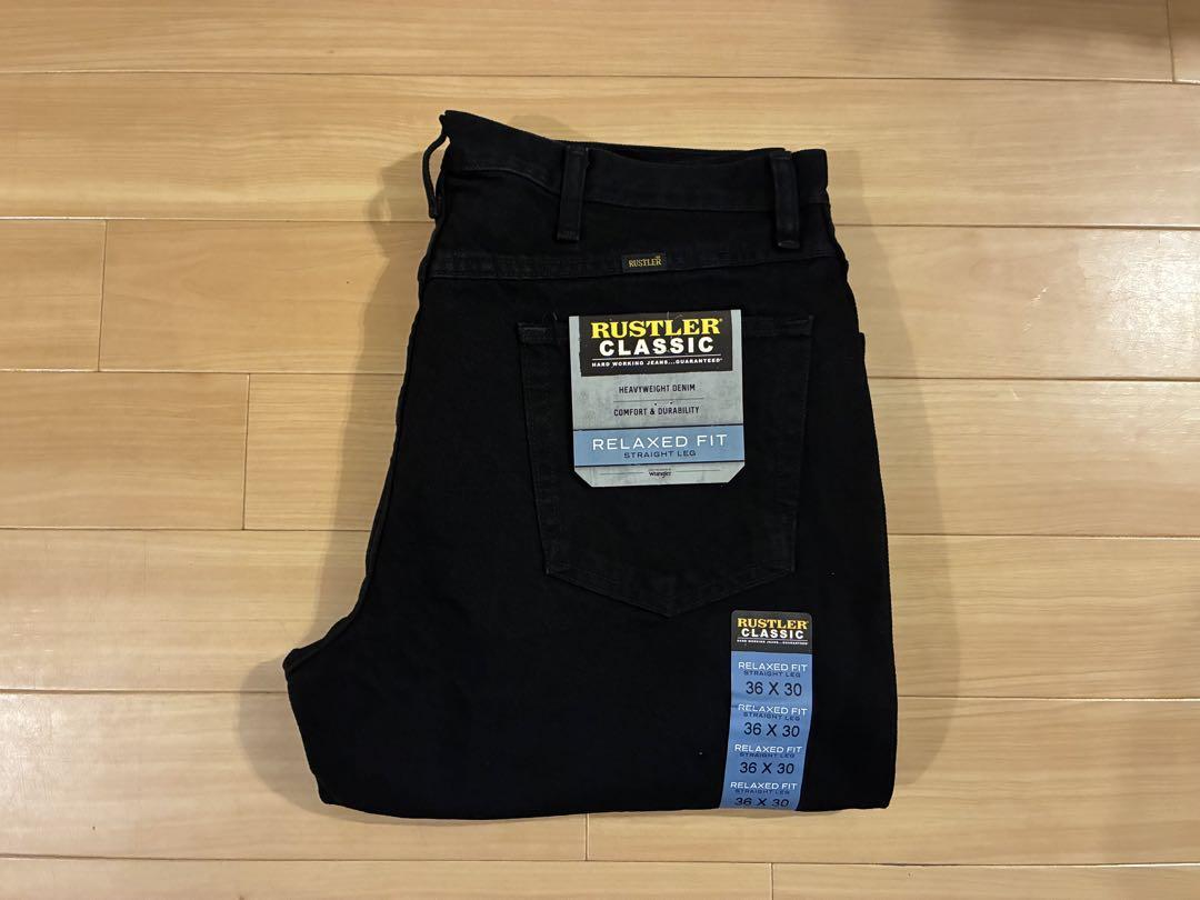 新品 Relaxed Fit Rustler ブラックデニム W36 X L30 RUSTLER ブラックデニム リラックスフィット w36 X L30 ジーパン