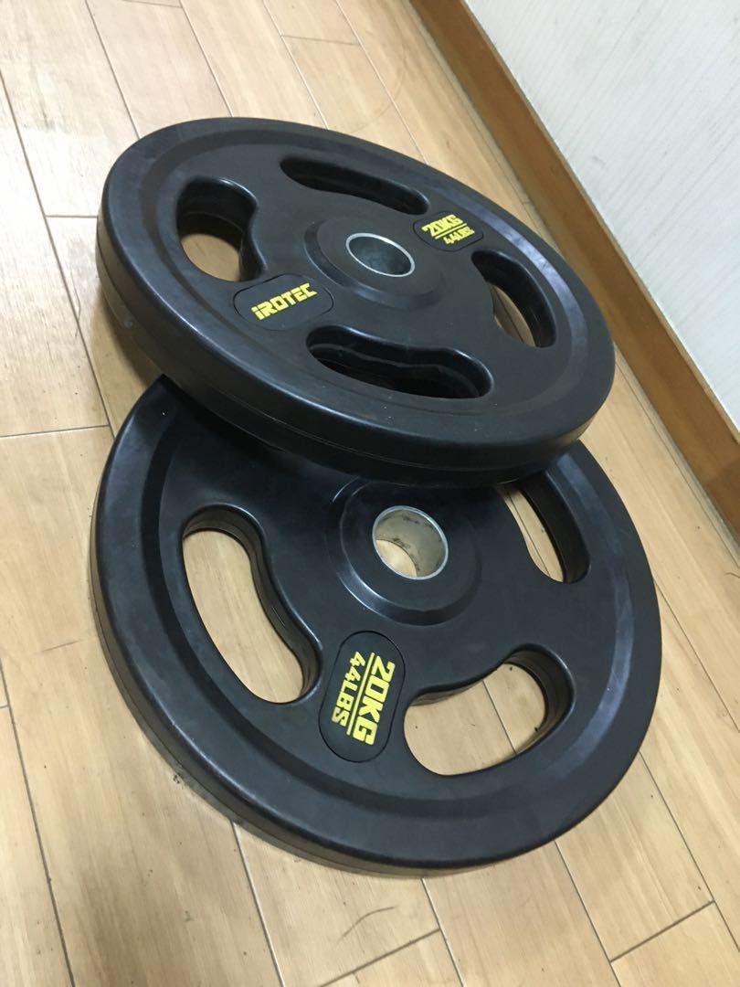 アイロテックIROTEC オリンピックプレート穴径50mm  20kg x 2枚