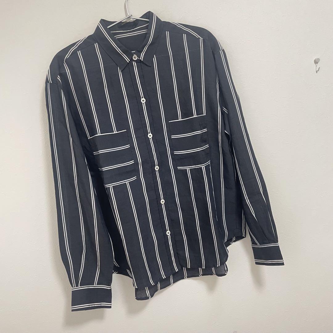 バンヤードストーム ストライプSILKシャツ