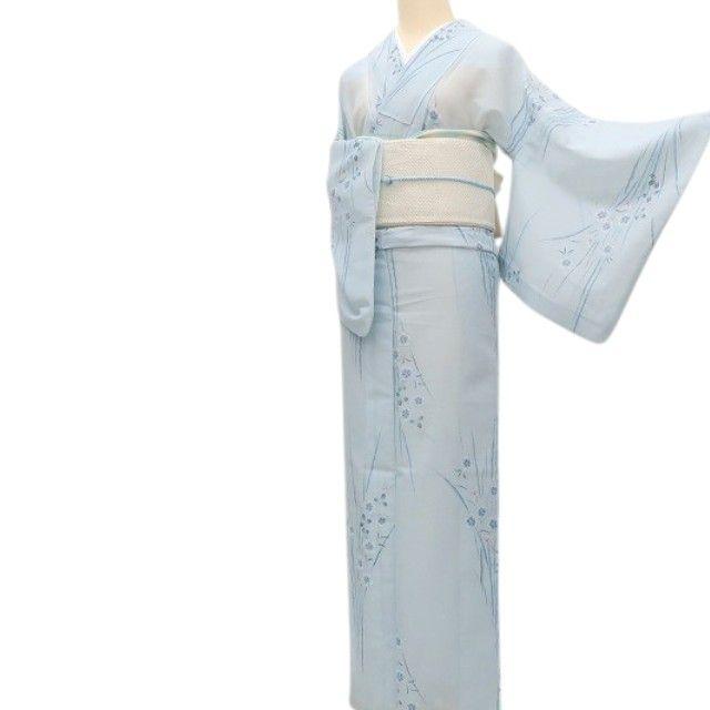 m1217＊美品 洗える夏着物 絽 撫子 Sサイズ 誂えポリエステル 小紋