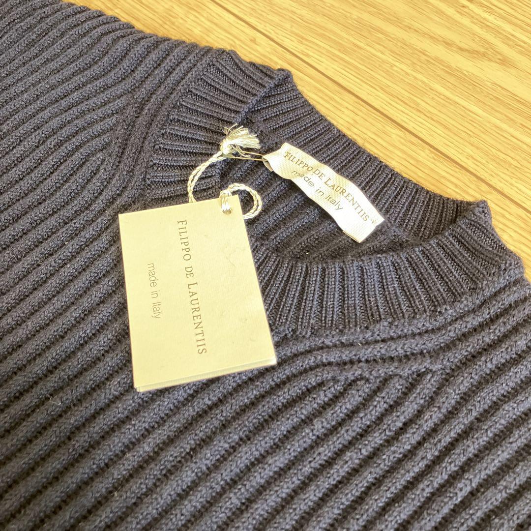 【タグ付き未使用】FILIPPO DE LAURENTIIS ネイビー ニット