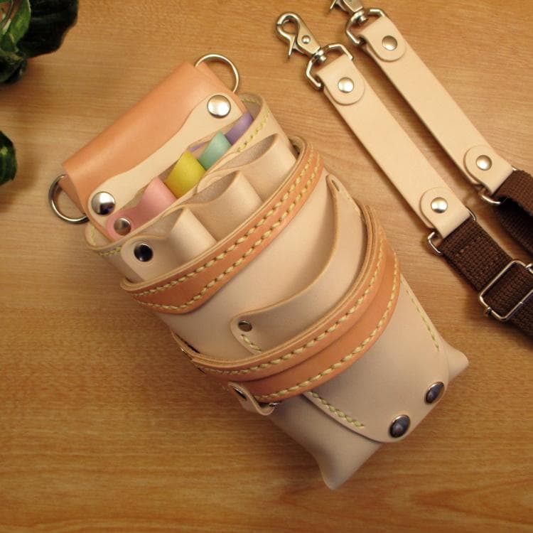 ヌメ革ナチュラル＆カラフル ７丁差し シザーケース SCA-254 NB