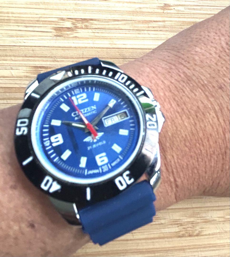 逆輸入 希少 シチズン 70'ｓ自動巻き メンズ 腕時計 Cal.8200 青