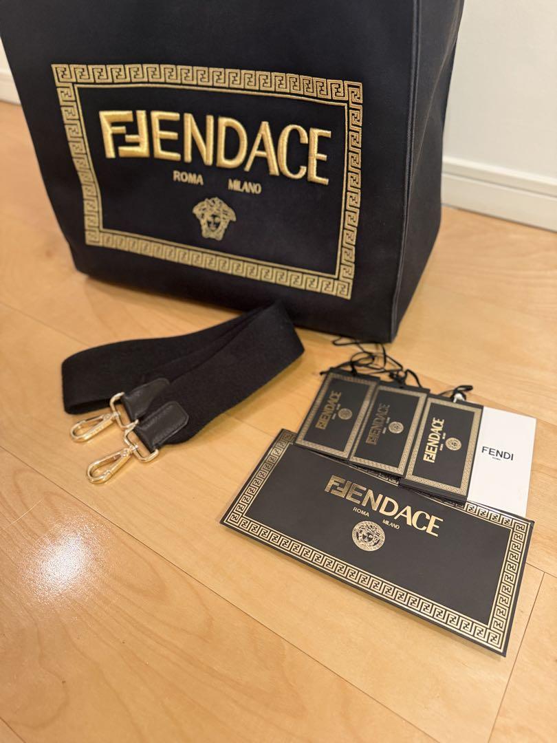 【美品】FIENDACE コラボ トートバッグ ブラック ゴールドロゴ