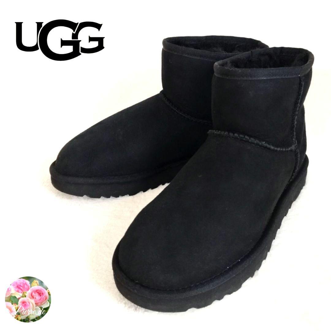 まる未使用品アグ UGG ムートンブーツ クラシック ミニ II 黒