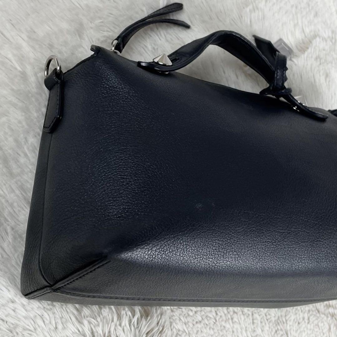 美品 フェンディ レザー 2WAY ショルダーバッグ バイザウェイ チャーム 黒