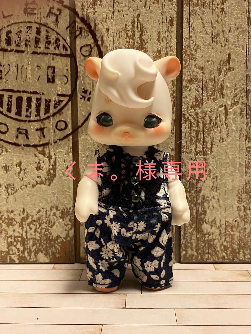 cocoriang poiちゃん用紺の花柄ロンパース(黒レース) gorilla.family
