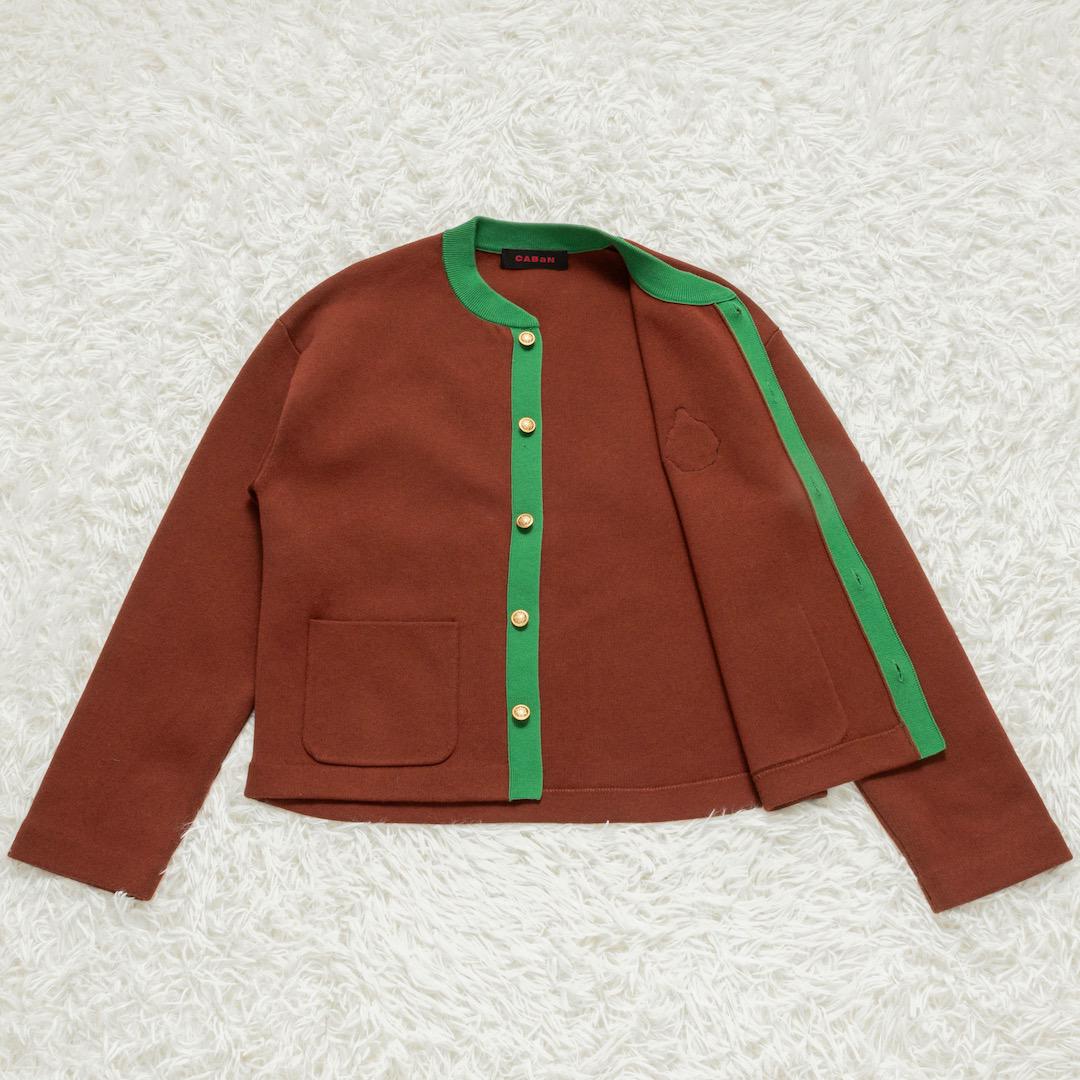 【美品】CABaN キャバン コットンカシミヤ エンブレムブルゾン 23aw 茶 caban（キャバン）の「CABaN コットンカシミヤ エンブレム