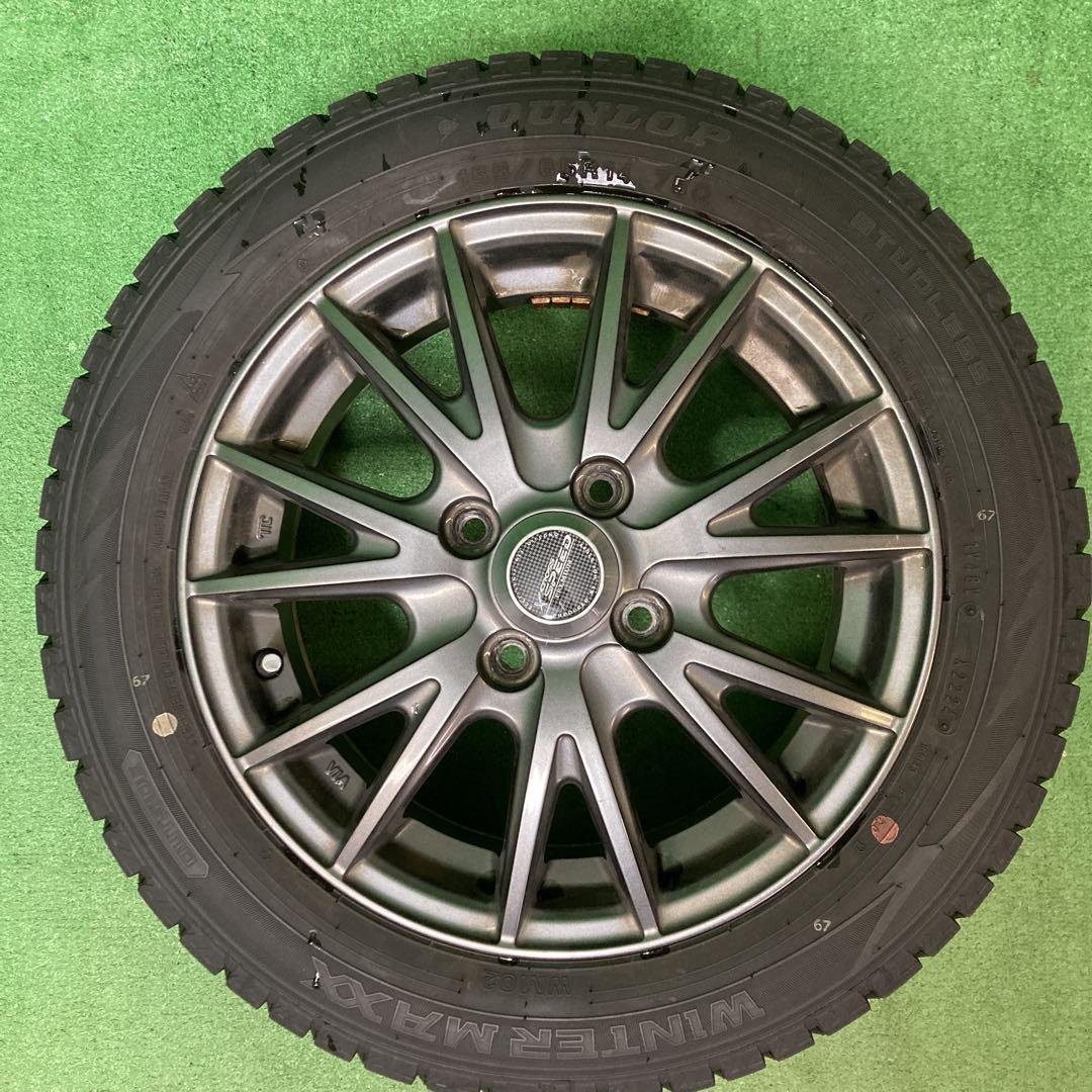 DUNLOP 155/65R14 スタッドレスタイヤ、アルミホイール付き4本！！
