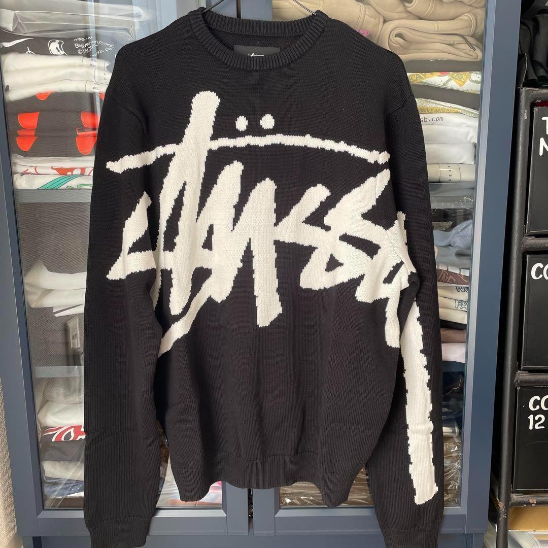 stussy ビックロゴ セーター 黒 M  即完売品