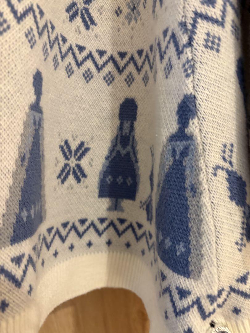 axes femmeフード付きニットポンチョ アナと雪の女王柄