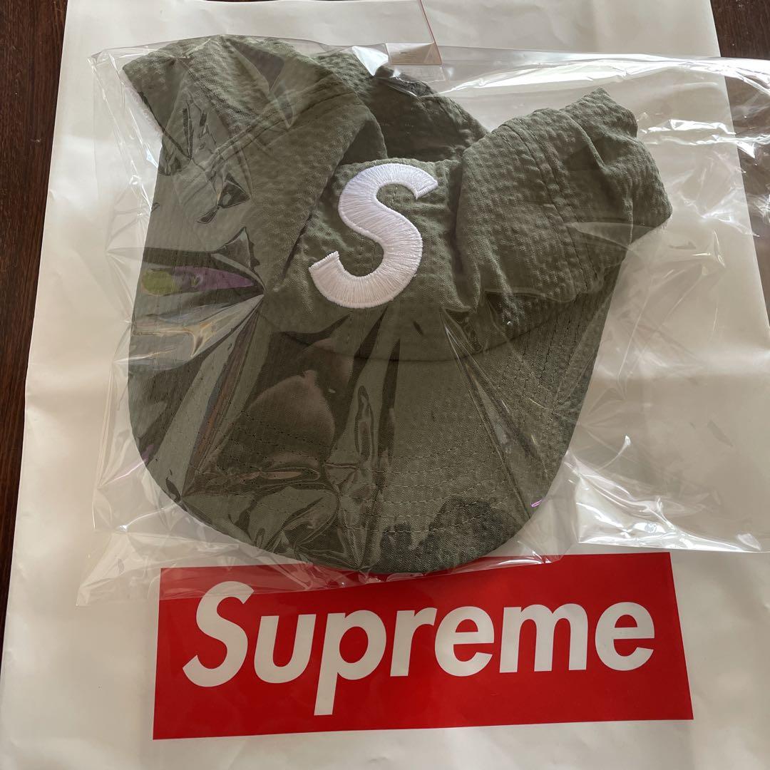 Supreme Seersucker S Logo 6-Panel Green