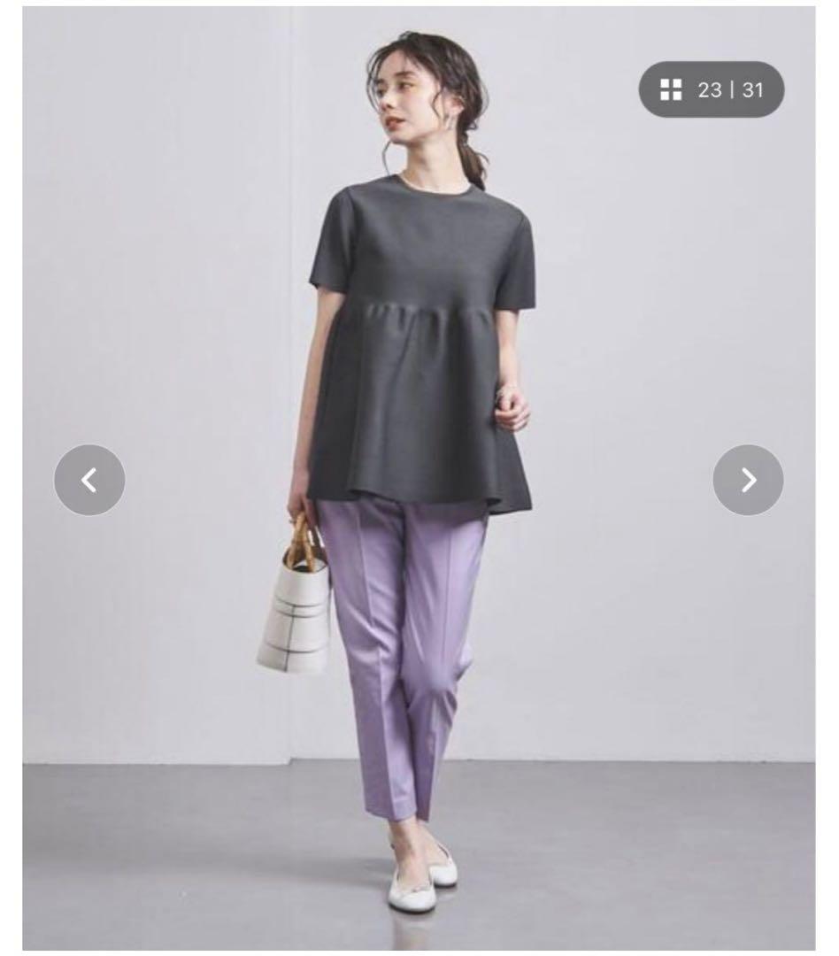 美品】UNITED ARROWS P ペプラム ショートスリーブ ニット