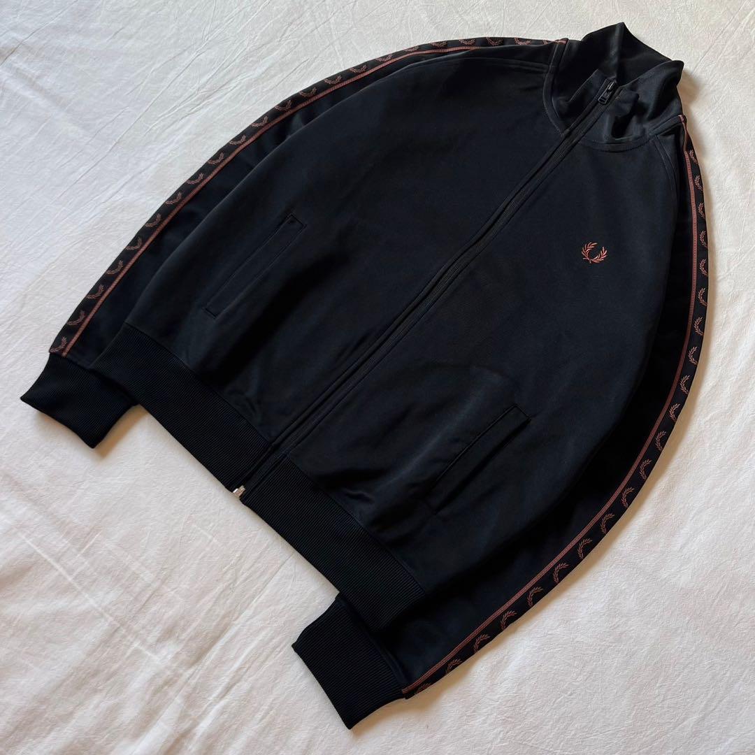 【美品】FRED PERRY トラックジャケット サイドライン ブラウン 希少