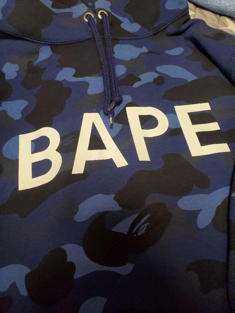 エイプ bape 青迷彩 パーカー ape