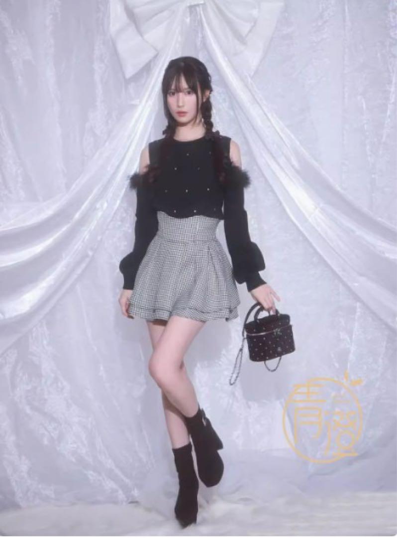 ミシェルマカロン　美脚スカート　千鳥柄　Sサイズ