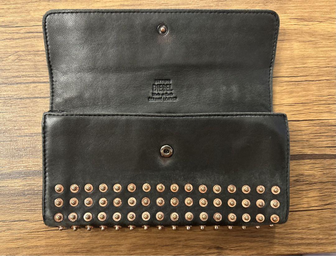 DIESEL 長財布　スタッズ 羊革 ラムレザー  ディーゼル
