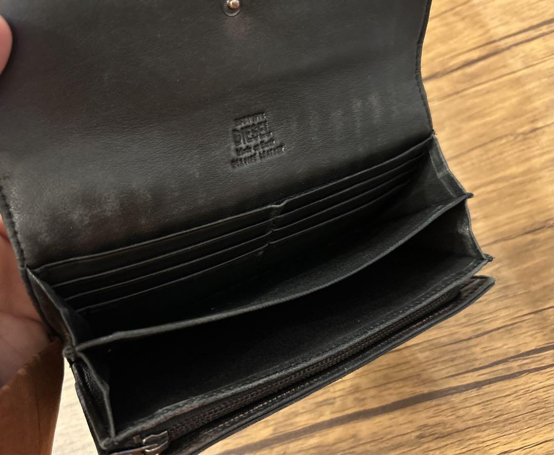 DIESEL 長財布　スタッズ 羊革 ラムレザー  ディーゼル