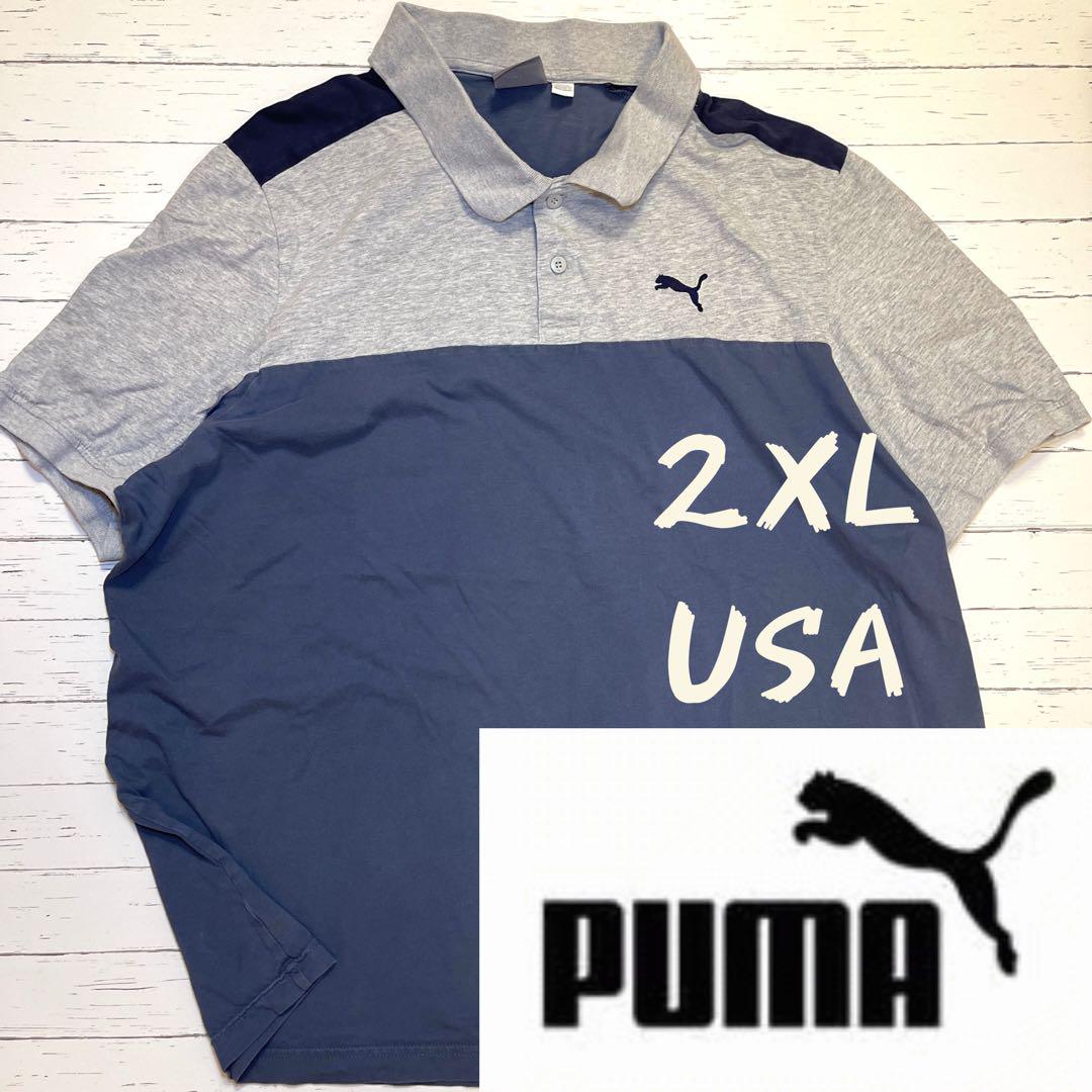 値下げ！USA【PUMA 】プーマ ゴルフ ネイビー ポロシャツ (2XL
