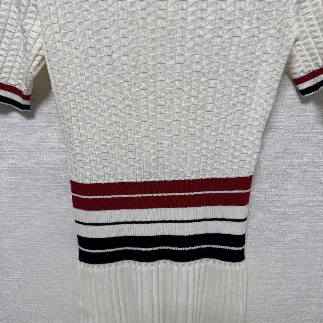新品同様⭐️ THOM BROWNE ニットワンピース 半袖　ポロシャツ　L 白
