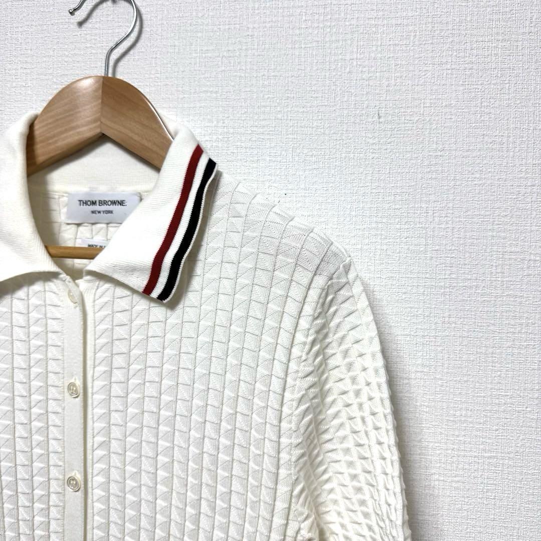 新品同様⭐️ THOM BROWNE ニットワンピース 半袖　ポロシャツ　L 白