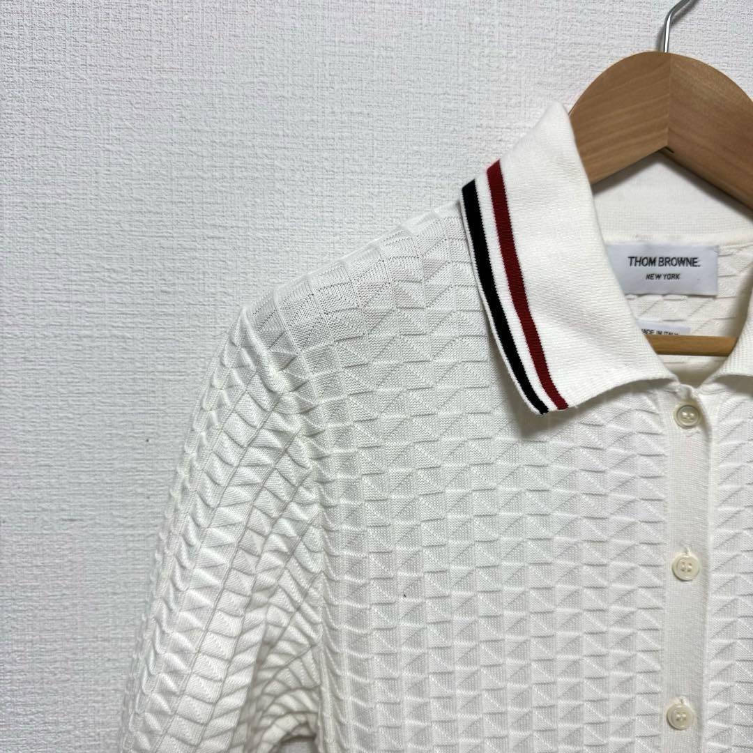 新品同様⭐️ THOM BROWNE ニットワンピース 半袖　ポロシャツ　L 白