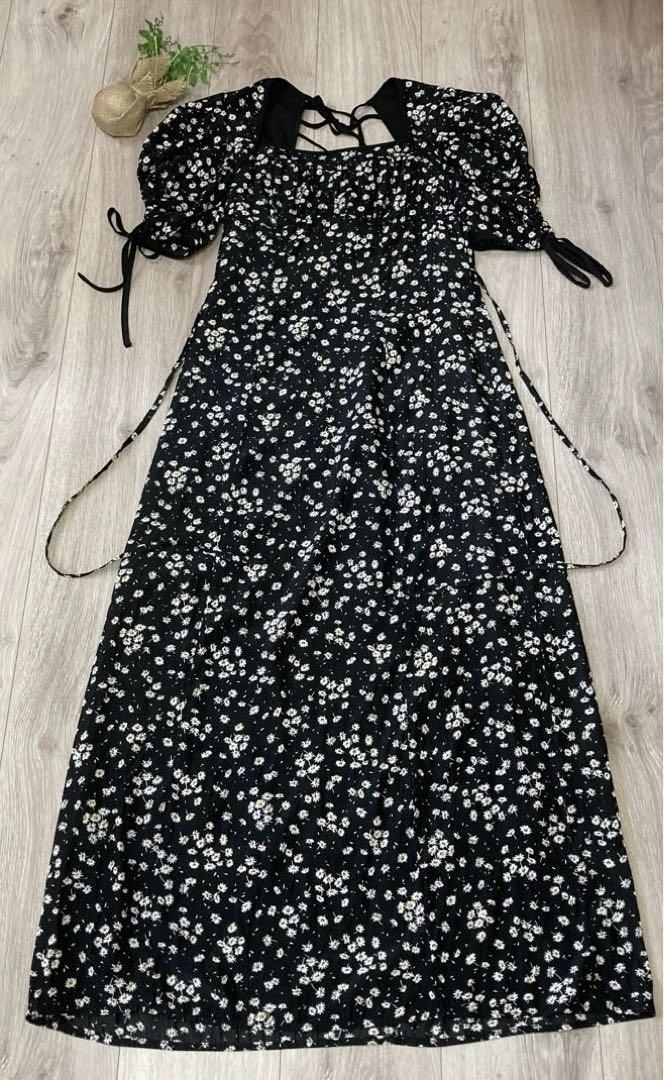 スナイデル　バリエプリントコルセットワンピース 黒O(XL)サイズ　美品