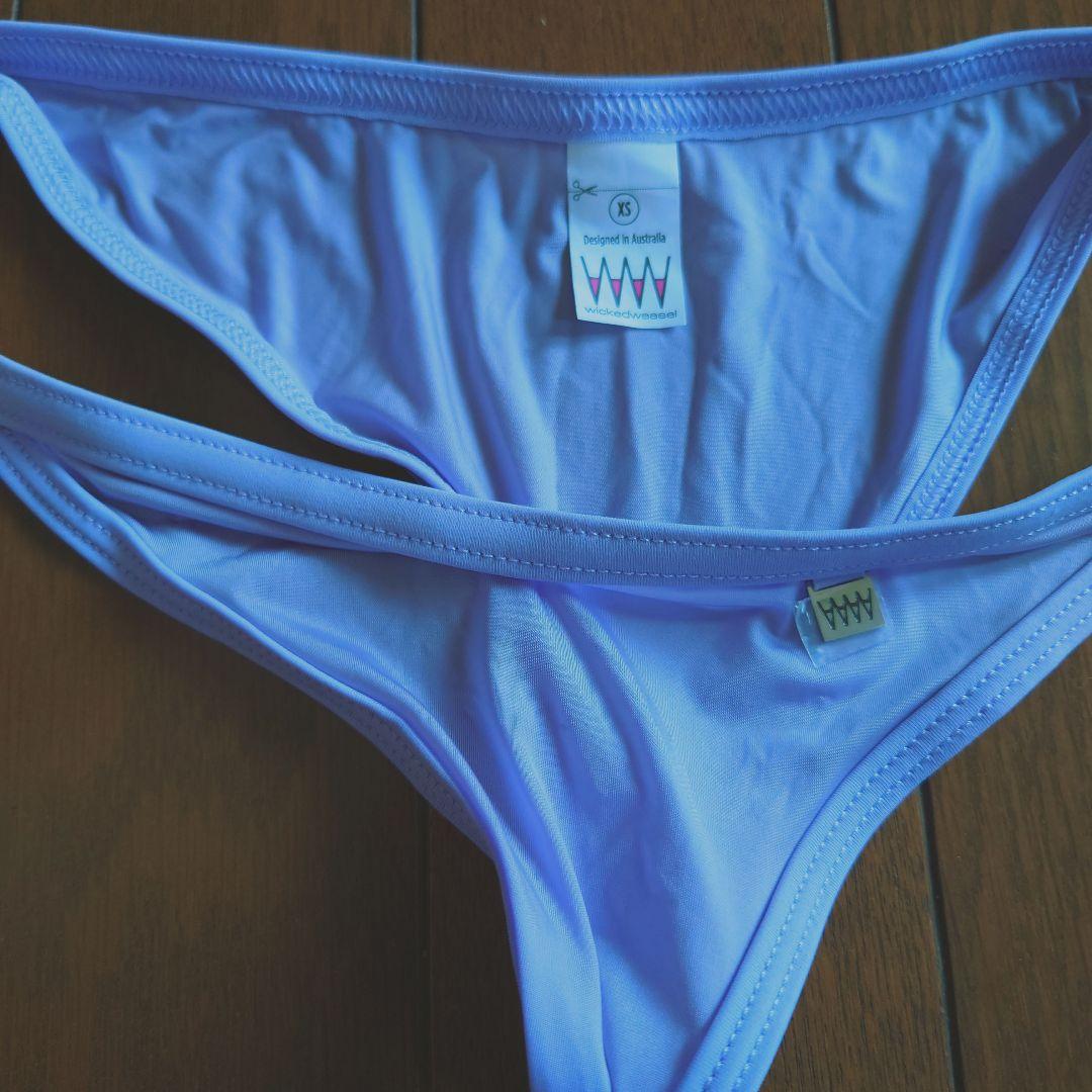 傷あり wicked weasel シースルーラベンダービキニ3点セット