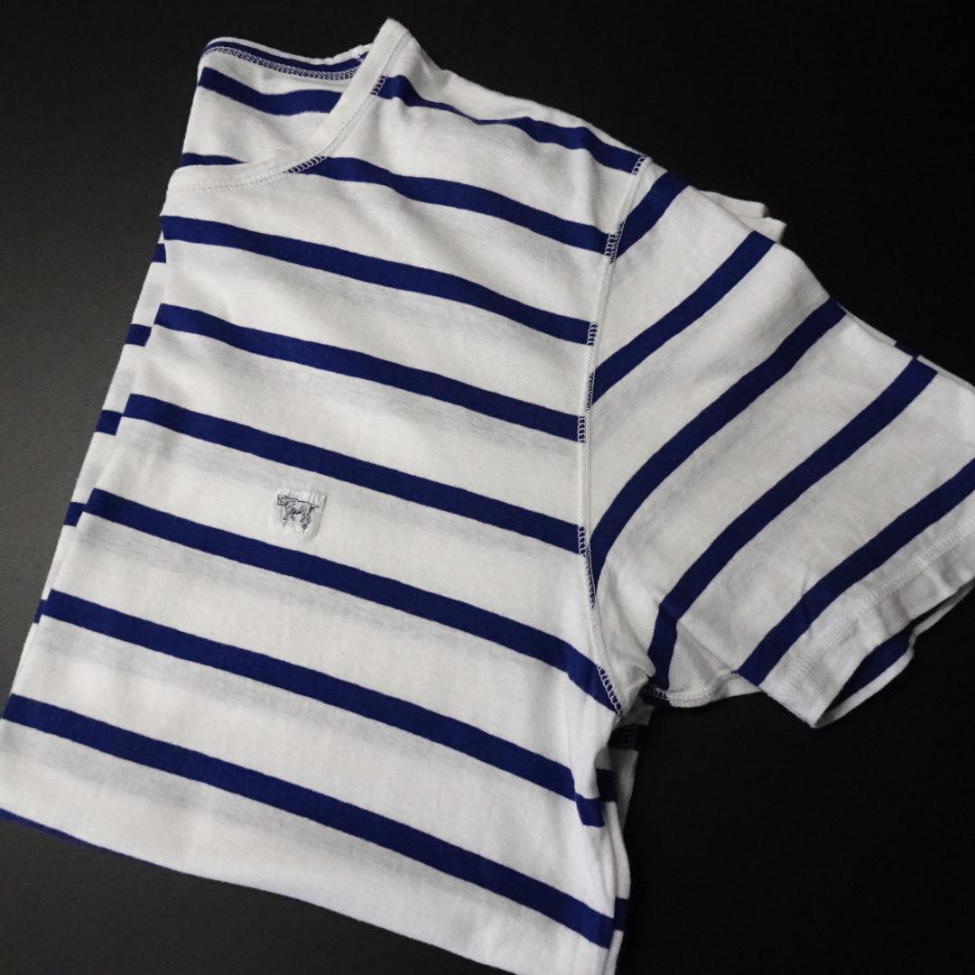 00s- 日本製 Papas パパス 半袖Tシャツ ボーダー マリン パッチ