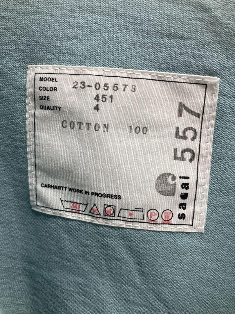 sacai Carhartt WIP Tシャツ ライトブルー サイズ4 画像3