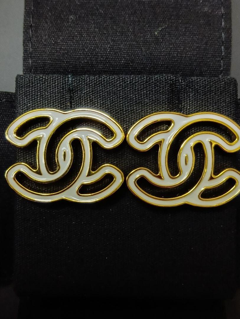 値下げ不可 CHANEL ココマーク ピアス ホワイト×ゴールド