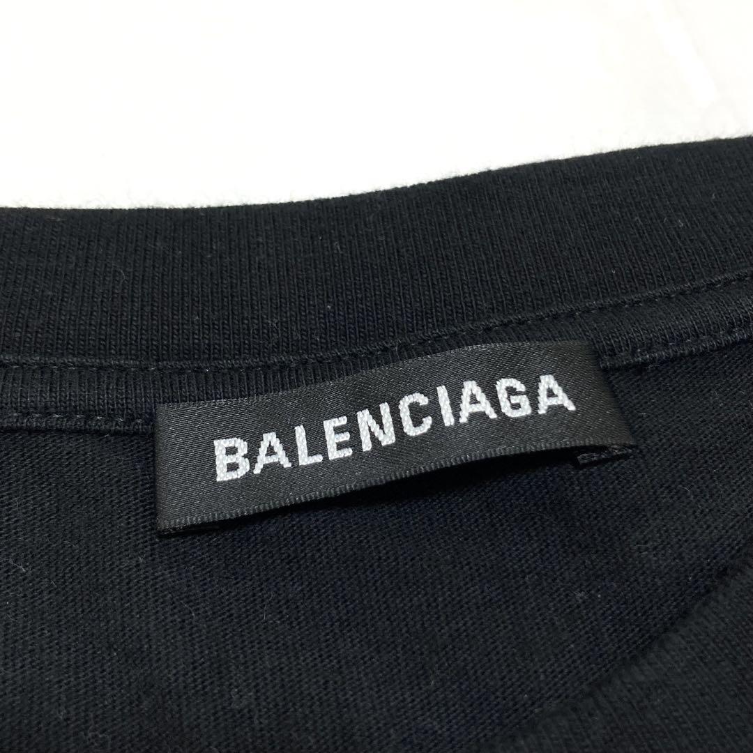 美品 BALENCIAGA バレンシアガ paris 刺繍 Tシャツ ブラック