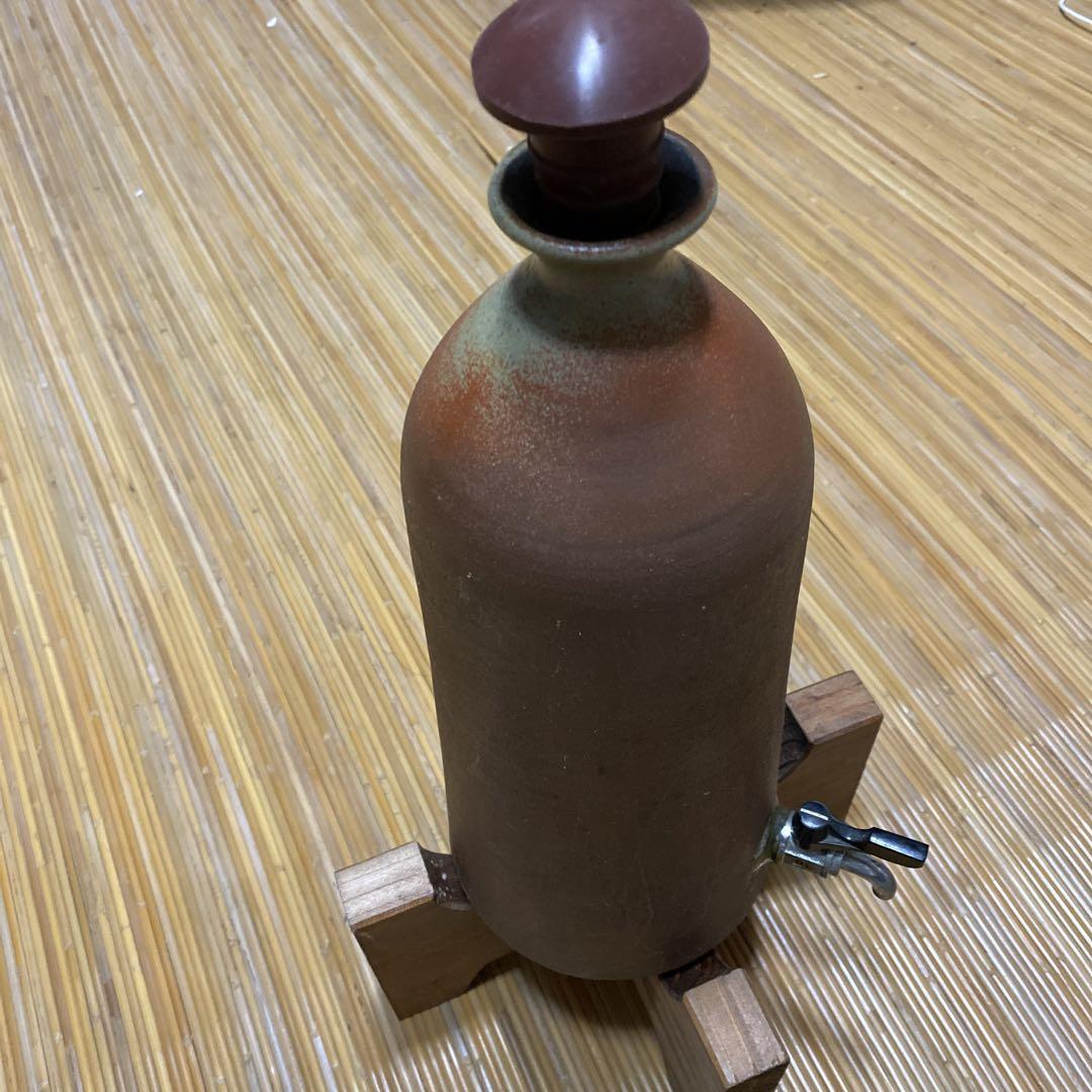 レトロ 焼酎サーバー 信楽焼 台付 未使用