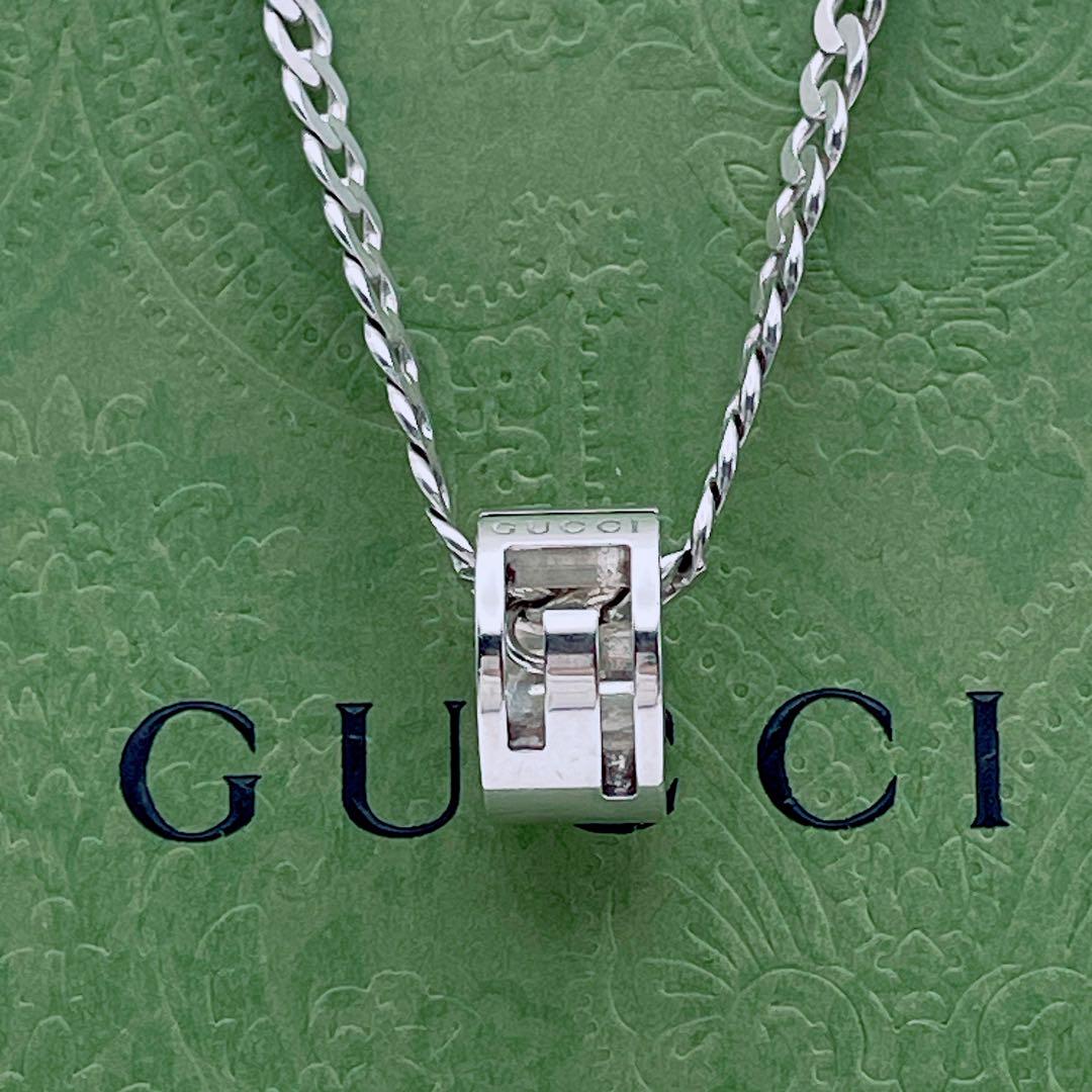 GUCCI ネックレス チェーン 喜平 カットアウト リング シルバー