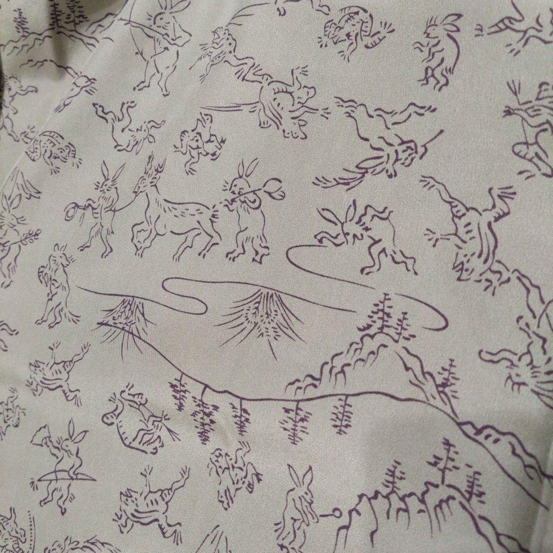 専用商品 新品未使用 結城紬 小紋 動物柄 鳥獣戯画