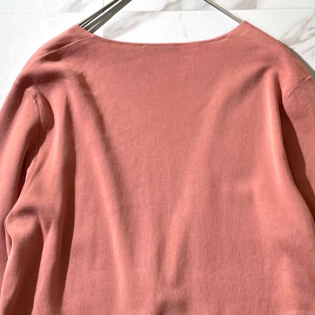 美品✨AKRIS アクリス ノーカラー ニット カーディガン 袖デザイン ピンク 美品✨AKRIS アクリス ノーカラー ニット カーディガン 袖