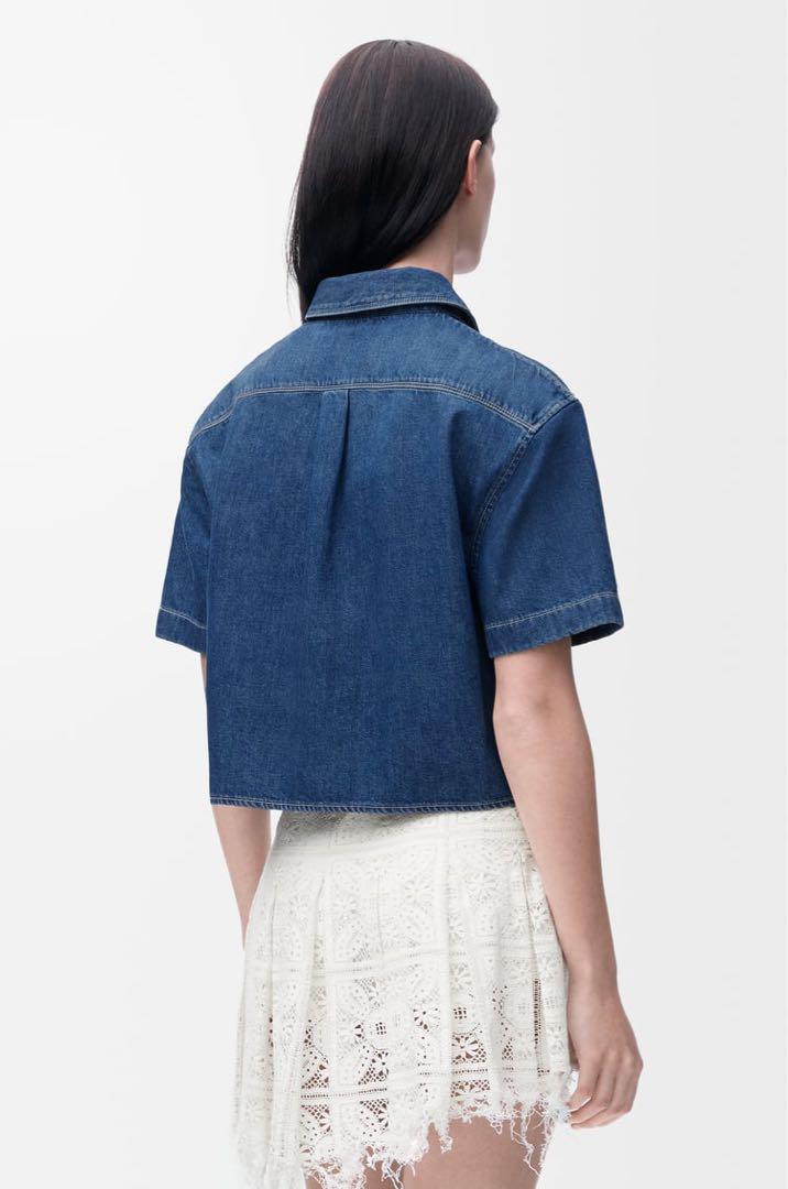 今季完売タグ付新品☆¥128,700 LOEWE 半袖 デニム シャツ 32